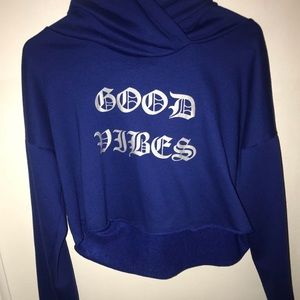 Rue 21 Good Vibes Cropped Hoodie